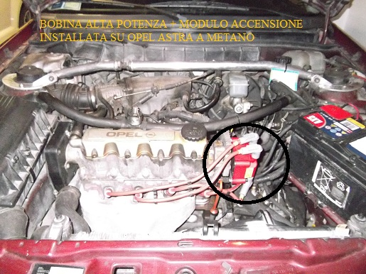 BOBINA ALTA POTENZA PIU' MODULO ACCENSIONE SU OPEL ASTRA
