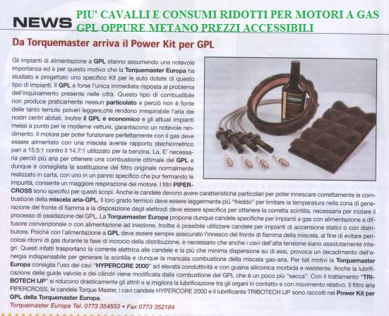 PIU' CAVALLI E CONSUMI RIDOTTI GPL METANO