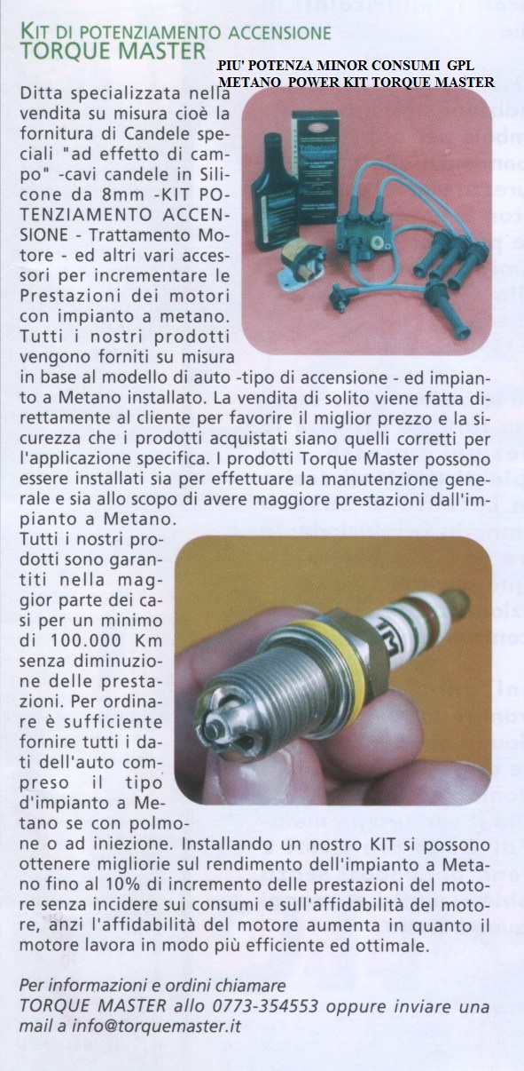 POWER KIT METANO GPL TORQUE MASTER